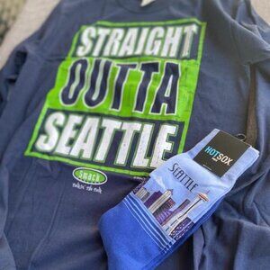 TALKIN' THE TALK Seattle Football Fans. Straight Outta Seattle Shirt + Socks